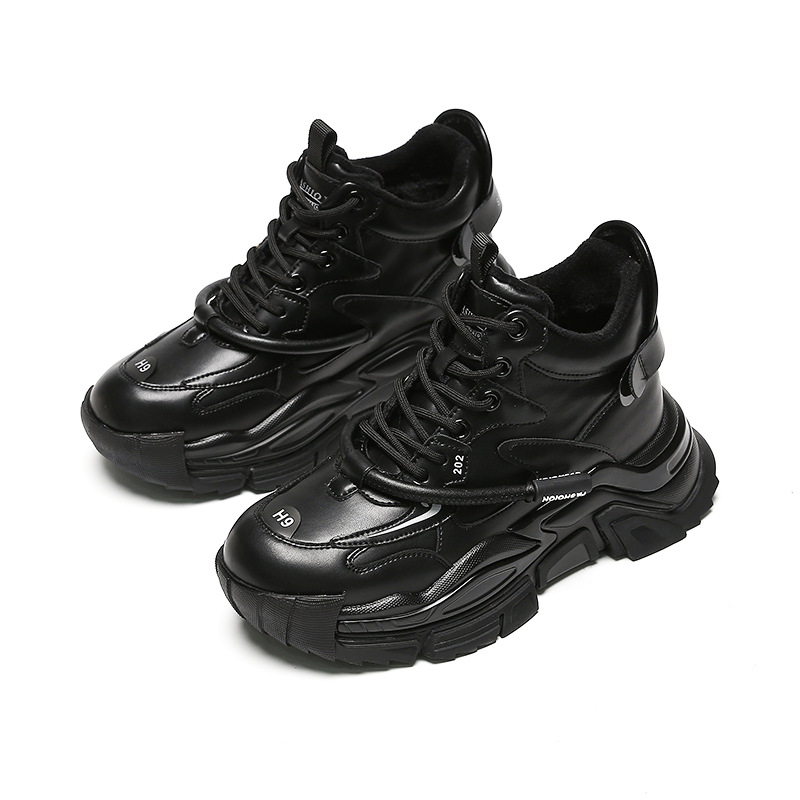 Velours vieilles chaussures femmes nouveau automne et hiver Ins Net rouge chaussures de course décontractées rehaussant rétro chaussures de sport confortables femmes_voghion.com