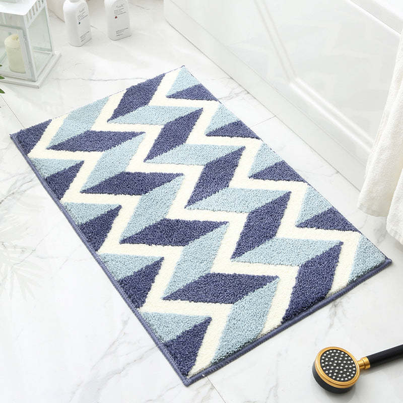 Absorbent Geometric Bathroom Mat Decorative Abstract Floor Rug_voghion.com