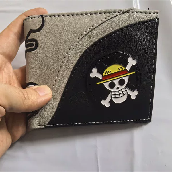 Rotatable Wallet One Piece Skull Naruto Metal Coin Purse Leather Wallet Pu Leather Wallet Card Holder