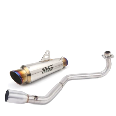 full section horizontal front — Motorcycle exhaust pipe - full-set-g