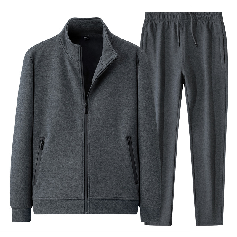 Transfronterizos primavera y otoño traje casual hombre cuello cardigan chaqueta de vestir de otoño ropa deportiva suelta grande dos piezas set