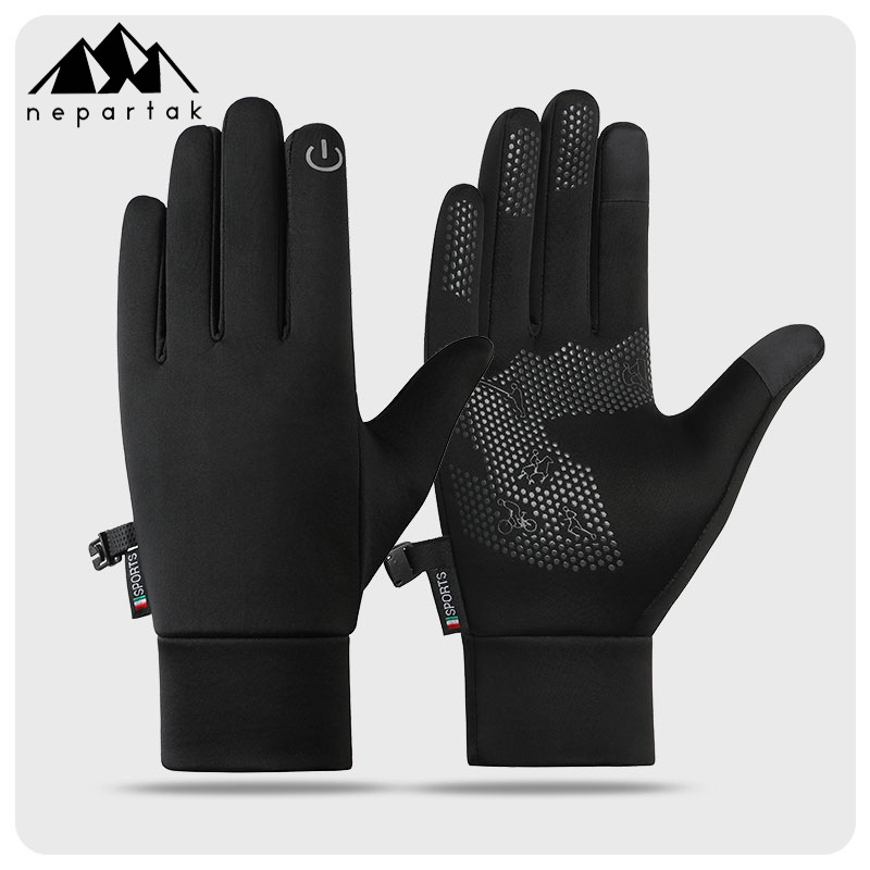 屋外防水手袋、冬用タッチスクリーン、防風性と保温性、ジッパー付きスポーツ手袋、男性と女性用、ベルベット、登山、スキー用手袋
