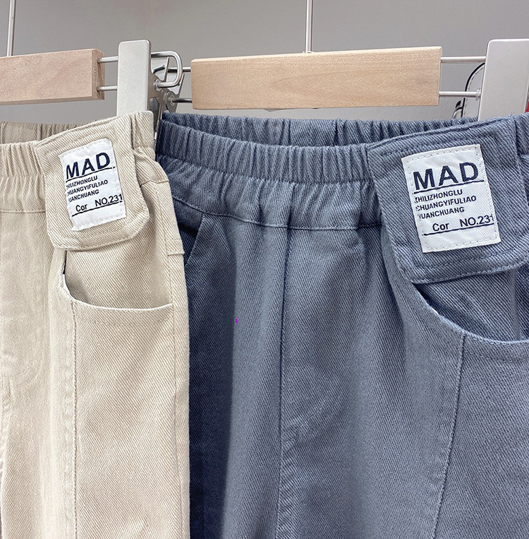 Casual, Daily Occasion Simple Style Letter Solid Color Cotton Boys Pants
