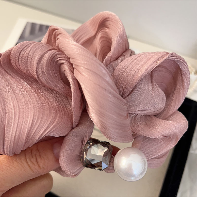 Women's Pearl And Diamond Hair Tie Korean Style Elegant Accessory_voghion.com