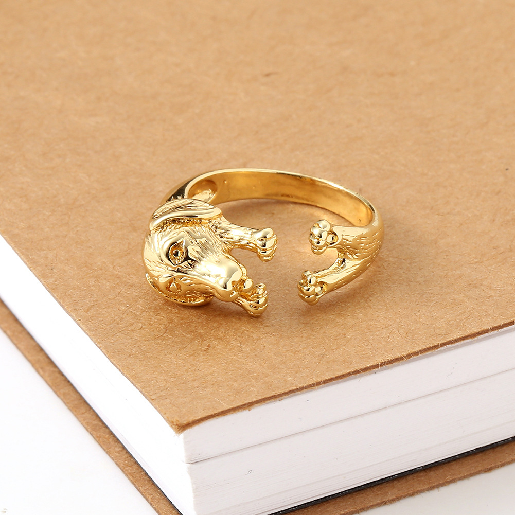 Women's Jewelry Copper Gold Plated Creative Dog Tail Ring Wholesale display picture 2