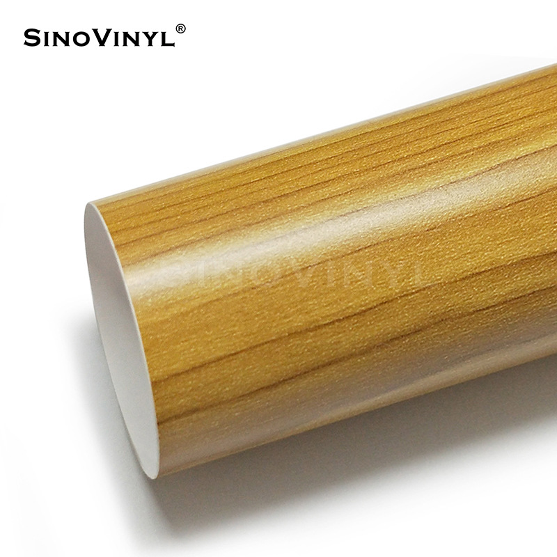 Carlake grano de madera cambio de color película pera flor madera decoración interior cambio de color Acacia madera central control pegatina simulación película de madera