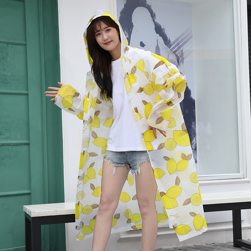 Raincoat Female Adult Long Full Body Fashionable Men's Thickened Large Single Student Walking Transparent Protective Poncho Rain Suit