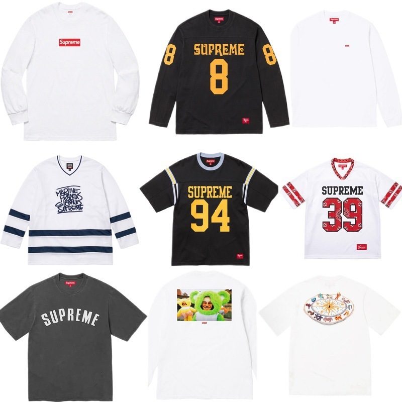 Cross-Border Classic Supreme Letter Print Round Neck Unisex Long-Sleeve T-Shirt Base Layer Men's Logo