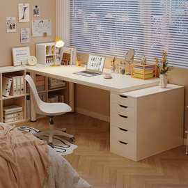 简约家用台式电脑桌卧室女孩化妆台带抽屉办公桌小学生写字桌书桌