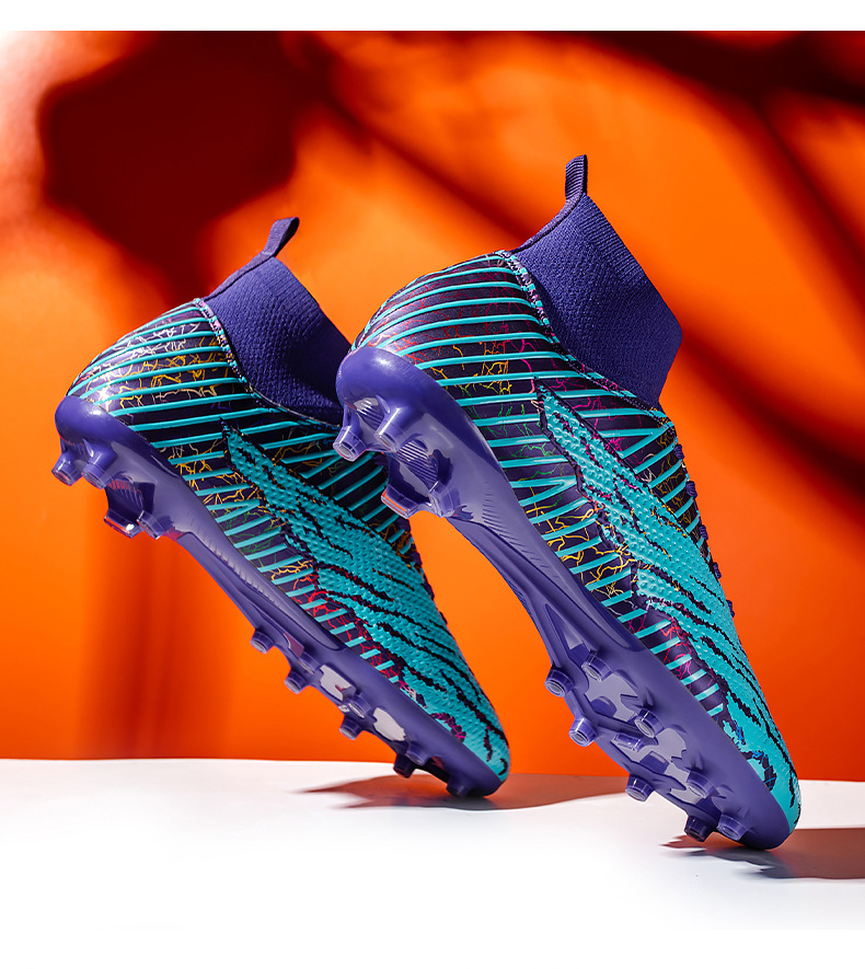 Football High Top 2024 Autumn New Camo Boys' Professional Training Long Broken Nail Large Sports Shoes_voghion.com