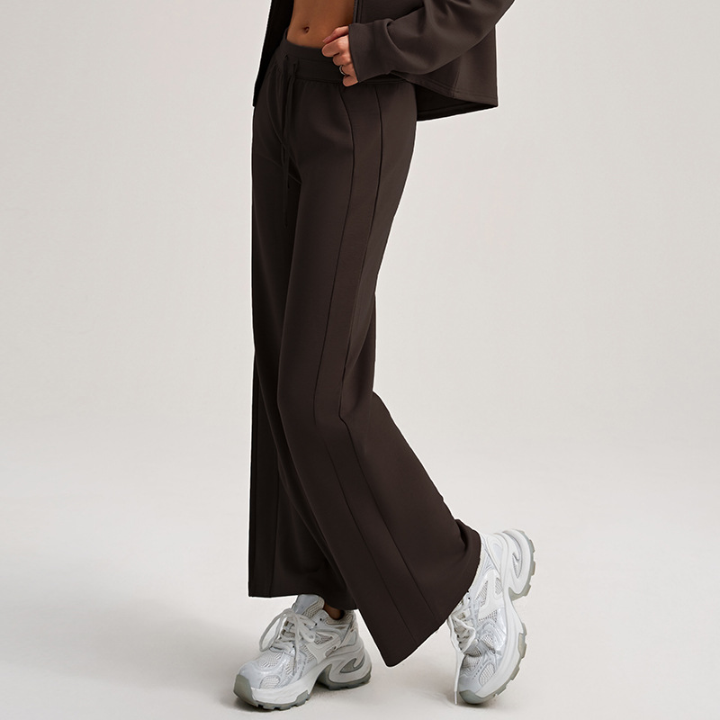 Pantalones deportivos de cuerda recta, cintura alta, pantalones casuales sueltos, piernas delgadas, pantalones deportivos al aire libre para correr