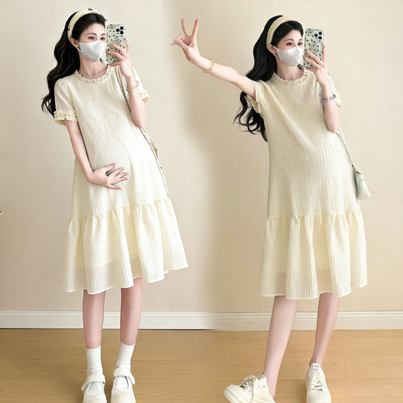 Maternity Wear, Summer Trendy Mom Fashion New Style Dress, Summer Dress for Small People during Pregnancy, Plus Size Slimming and Age-Reducing Dress Maternity Wear, Summer Trendy Mom Fashion New Style Dress, Summer Dress for Small People during Pregnancy, Plus Size Slimming and Age-Reducing Dress