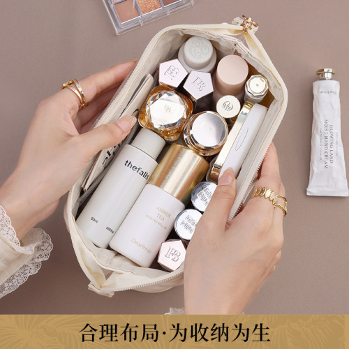 Rose Story Waterproof PU Foldable Makeup Bag Large Capacity High-end Travel Small Women's Portable Ins Style Handbag