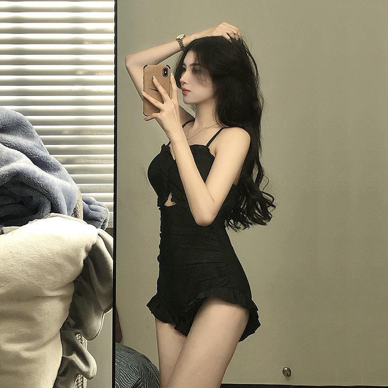 Women's Conservative One Piece Swimsuit Slimming Flattering for Small Busts Korean Style Vacation Sexy Polyester Spring/Autumn Summer_ecoleips.com