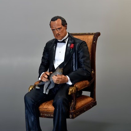 Padrino de la mafia Corleone silla sentada estatuas de gato modelo adornos hechos a mano
