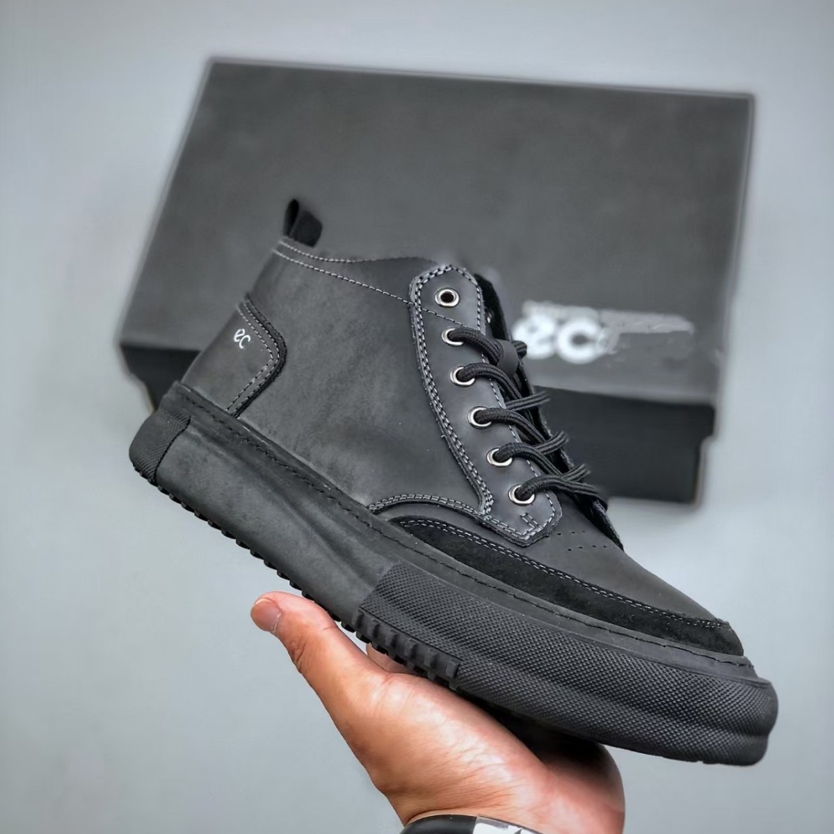 保罗骆驼男鞋中帮皮鞋秋季时尚潮流英伦风男士休闲鞋百搭板鞋