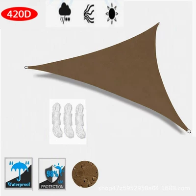 Triangular sunshade sail is waterproof | Avtomobil yan çətirləri - brown-2x2x2m