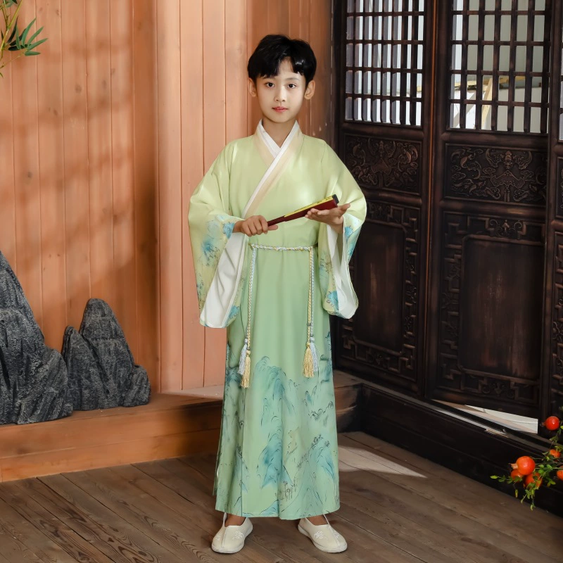 Детский древний стиль ханьфу для мальчика 2023 тыс. Ли Цзяншань древний костюм Китайский рыцарский ученый китайский стиль весенний и осенний костюм Тан