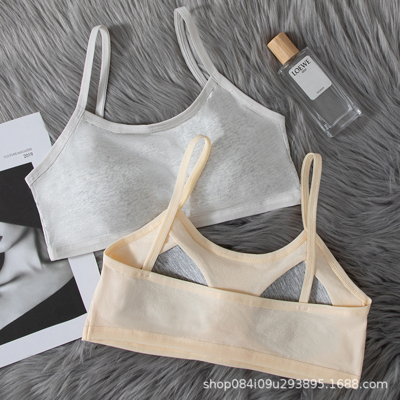 12-18 Years Old Intimates Women's Bra Development Period Pure Cotton Junior High School Students High School Students Korean Style Sports Tube Top Vest Thin
