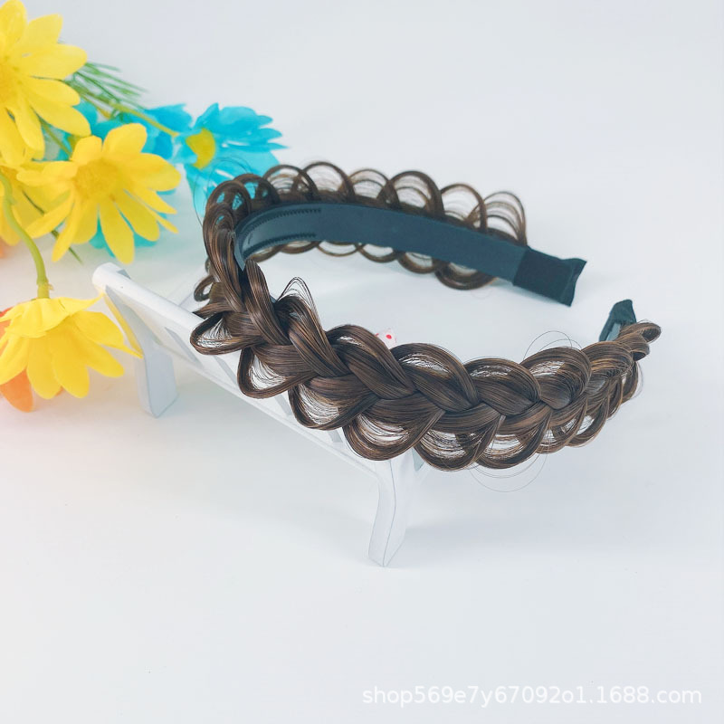 Peluca diadema twist trenza diadema con dientes red antideslizante tocado rojo pelo presionando diadema banda para el cabello accesorios para el cabello tocado femenino