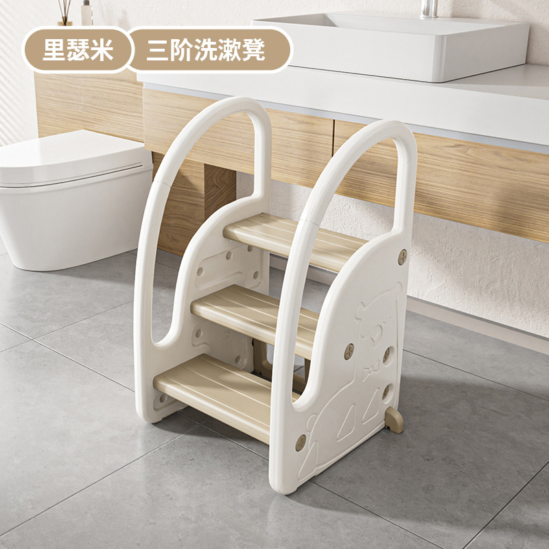 Muebles de plástico grueso personalizados antideslizantes 1 - 3 años de edad bebés lavarse las manos taburetes de paso para niños pies taburetes de lavabo image 14