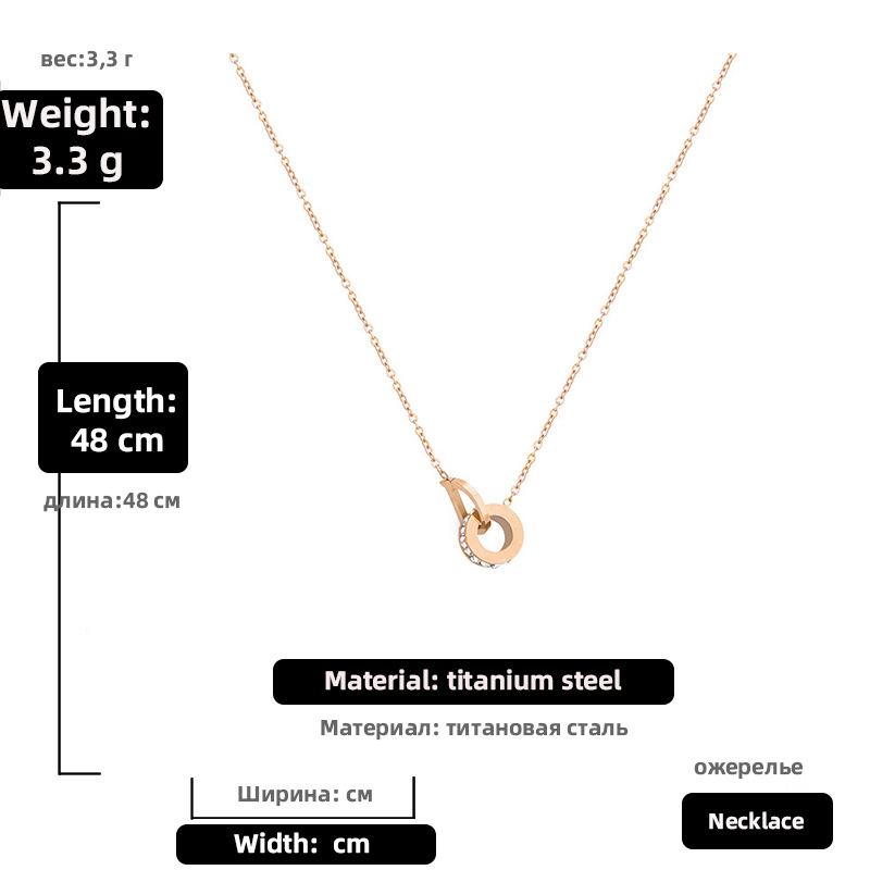 Wholesale Jewelry Fashion Letter D Circle Pendant Titanium Steel Necklace Nihaojewelry display picture 2