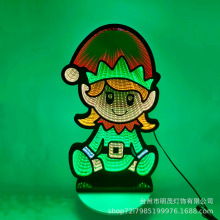 跨境新品led精灵隧道灯圣诞节氛围灯创意礼品千层镜深渊灯装饰灯