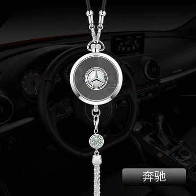 Cross-border manufacturer of car air freshener pendants, car perfume diffusers, rearview mirror decorative pendants, and fragrance alloy pendants (Car hanging) - mercedes-benz-silver-alloy-pendant-comes-with-1-bottle-of-blue-ocean-perfume