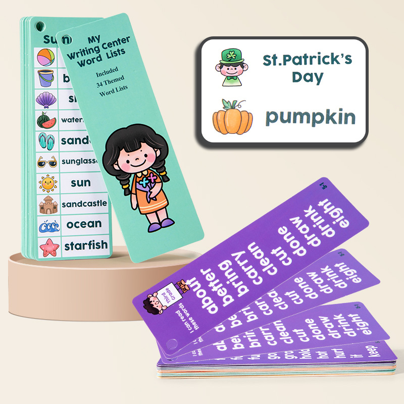 Tarjeta de aprendizaje cognitivo de palabras de alta frecuencia para niños transfronterizos y estudiantes de primaria en inglés