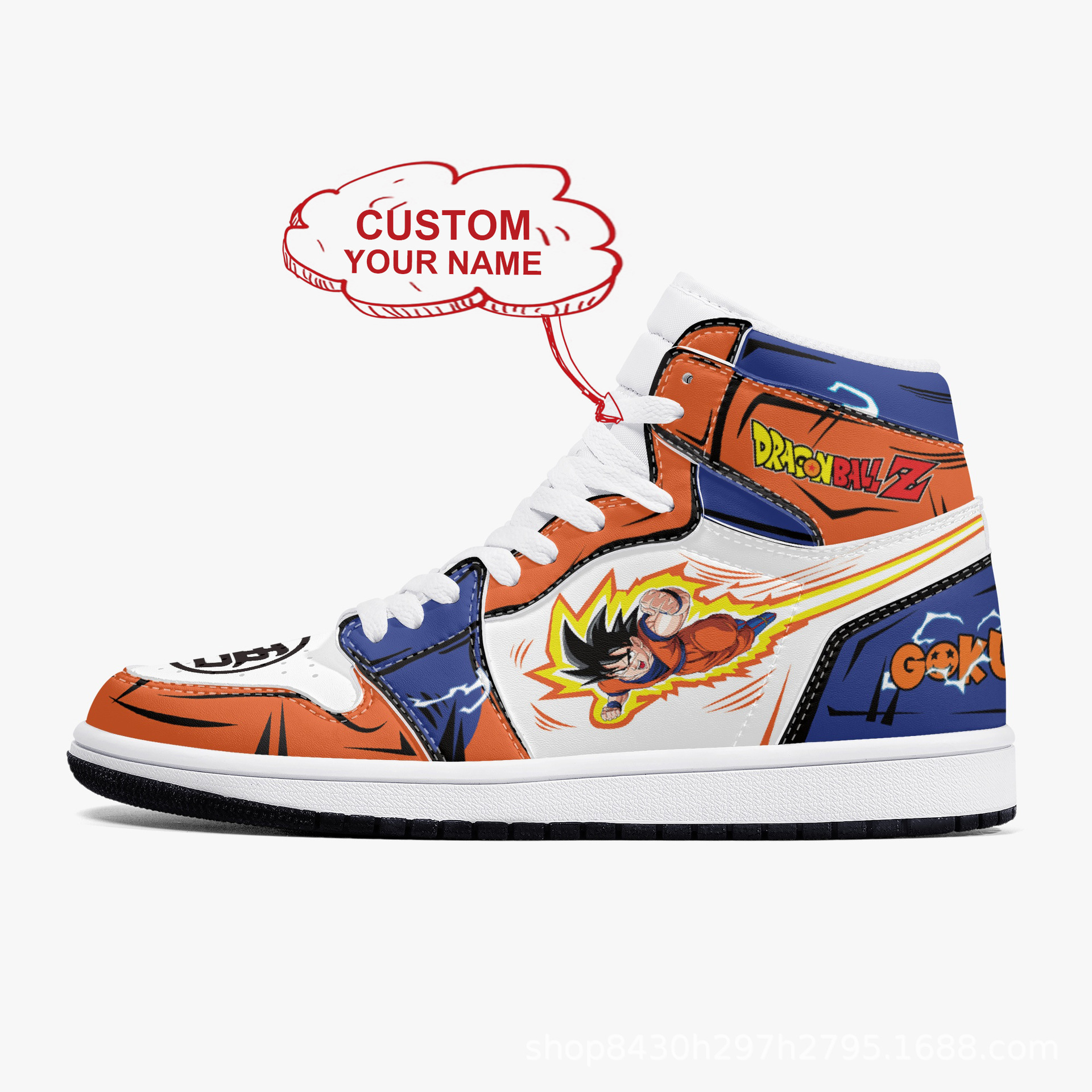 跨境爆款运动鞋3D印花高帮板鞋学生运动休闲鞋来图定 制一件代发