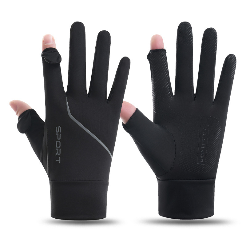 Guantes de protección solar para hombres verano anti-deslizante anti-UV conducir para llevar luas guantes de hielo de pesca
