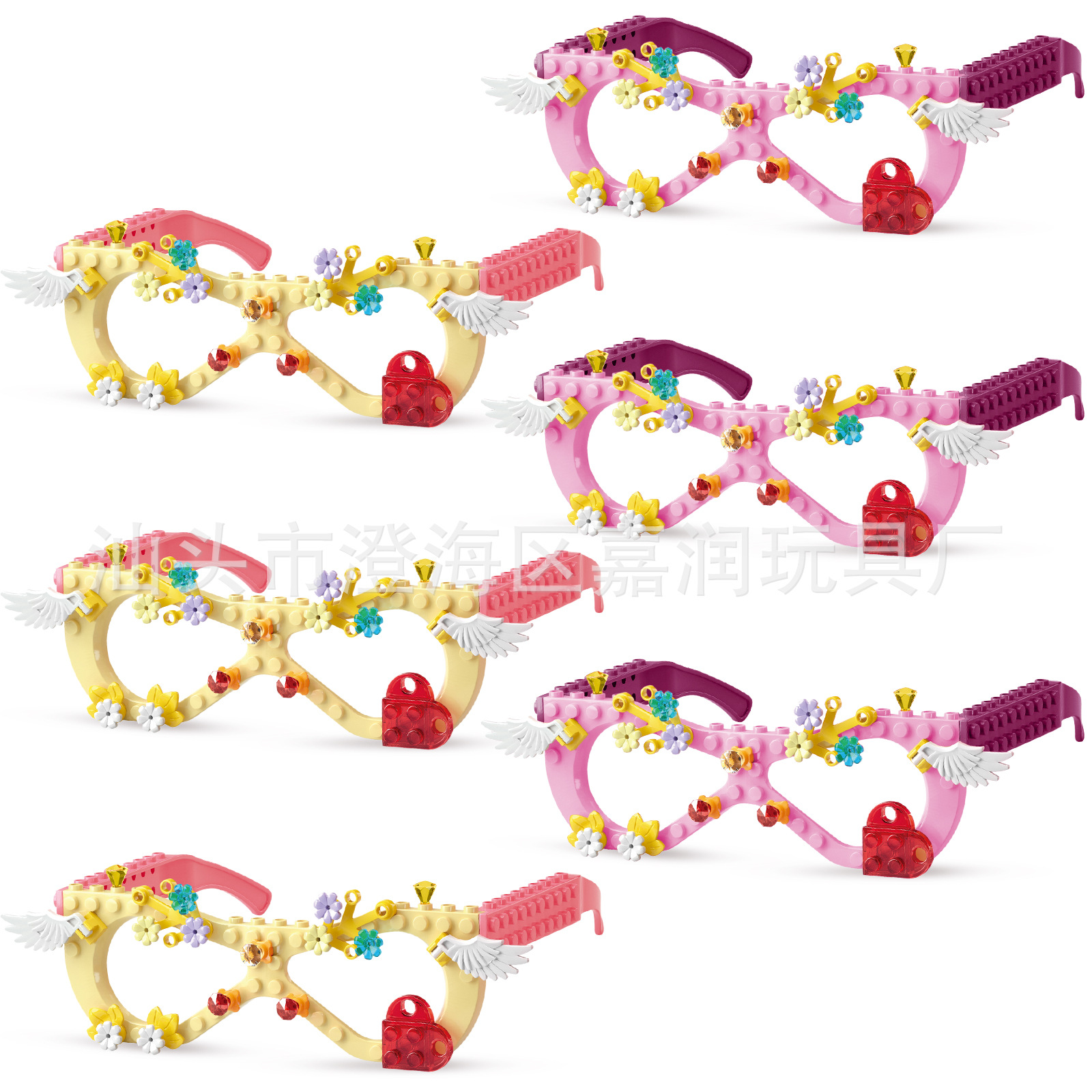 3 шт. Ангельский порошок + 3 шт. Ангельские желтые частицы строительных блоков для очков DIY (сумка)