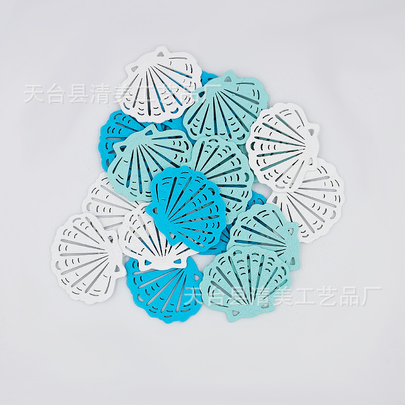 5cm Starfish/Shell tres colores DIY madera artesanía decorativa de los niños bloques construcción pintados