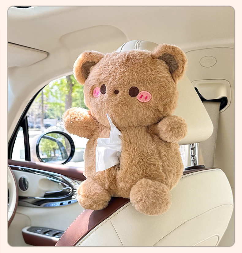 Car Tissue Box Cute Cartoon Car Seat Back Hanging Paper Cover Creative Decorative Car Tissue Box for Women