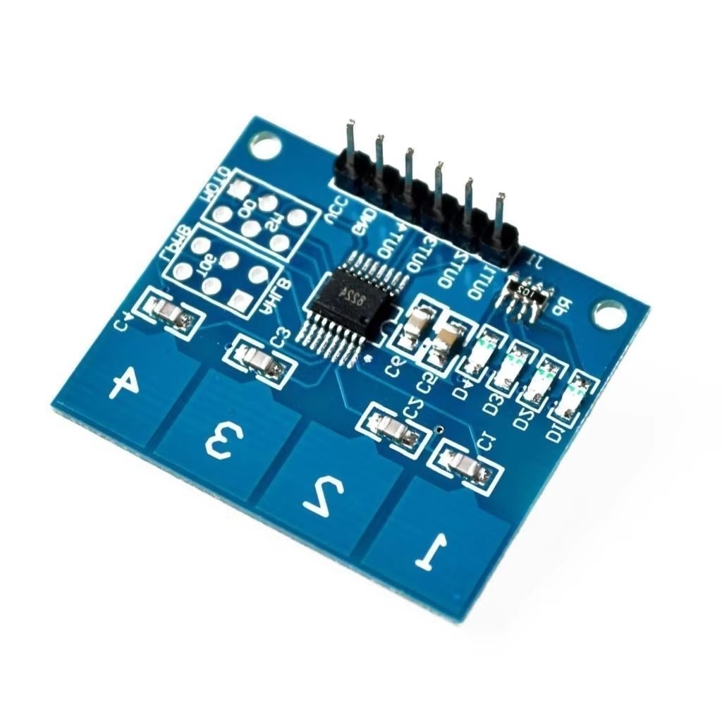 批发TTP224 四路触摸开关模块 4路电容式手指轻触按键传感器电路