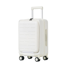 Front-opening PC zippered luggage suitcase with expandable design, 29-inch large-capacity aluminum-frame business travel case, plus a 20-inch carry-on suitcase.