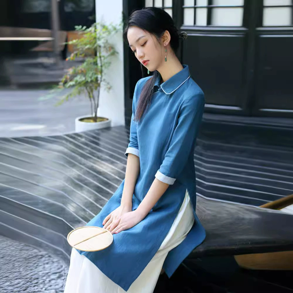 Костюм Тан из хлопка и льна, женская одежда, высококачественная одежда для чайного искусства в китайском стиле, весенняя и летняя одежда дзен