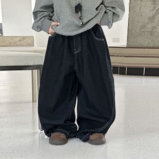 Boys' Autumn Jeans 2025 New Children's Loose Wide-Leg Pants Small and Medium-Sized Children's Spring and Autumn Pants Woven Children's Clothing