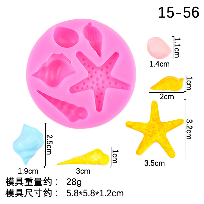 Ocean Conch Series Molde de silicona Chocolate Funda de chocolate Decoración de pastel de goteo Molde de herramienta de decoración de yeso