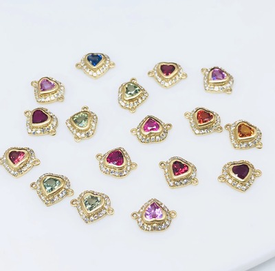 G18K love colour gemstone Diamond Bracelet Necklace Extended chain DIY Wholesale