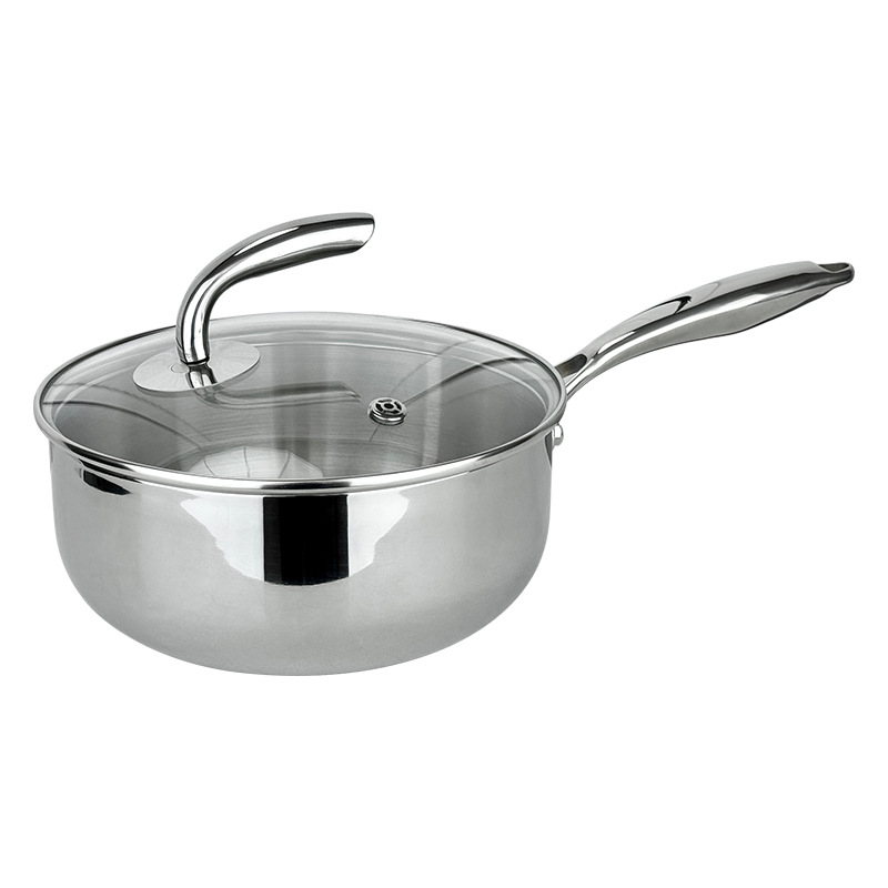 coco coco 18 / 10 acero inoxidable sin recubrimiento olla de leche para el desayuno casero hervir fideos hervir gachas de acero grueso de cinco capas