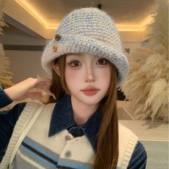 多巴胺手工编织混色草帽子女2025春季新款海边度假遮阳防晒渔夫帽