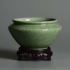 水养植物一叶莲荷花盆铜钱草水培花盆创意睡碗莲盆缸专用陶瓷无孔