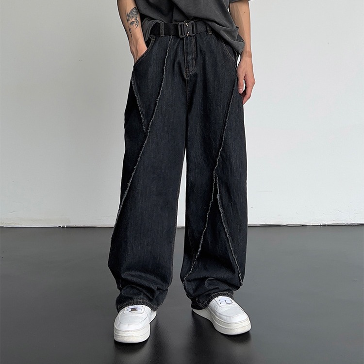 Autumn New Style Distinctive Hip-hop Straight Leg Jeans Men's and Women's Fashionable Loose Casual Wide Leg Men's Jeans