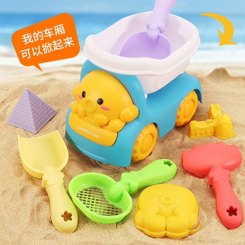 Juego de juguetes de playa para niños, bebé cava arena, juega en la arena, juega en el agua, reloj de arena, pala grande, cubo de playa resistente a la caída