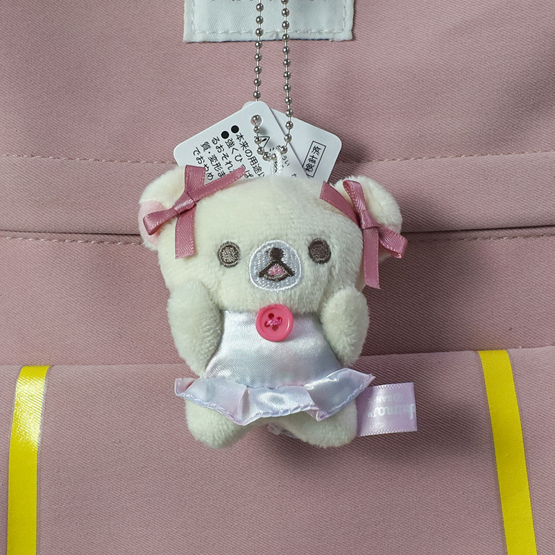 日系リラックマ20周年デパート店長ストラップ人形かわいい熊ミニぬいぐるみリュックサック飾り
