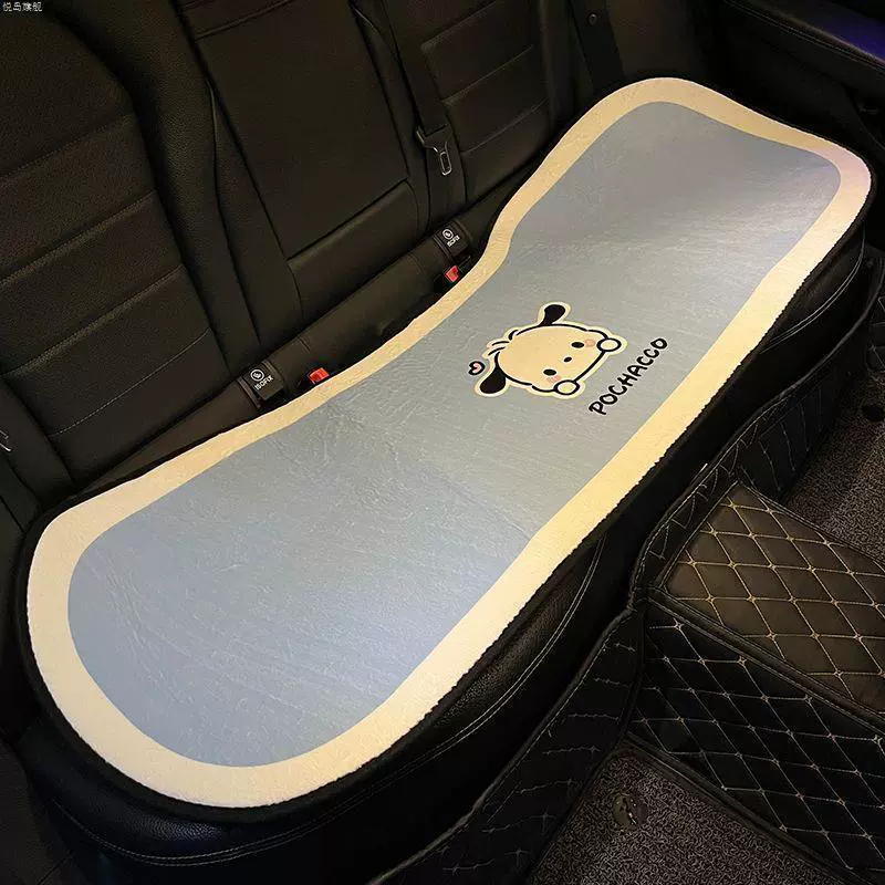 Universal car seat cooling mat with cartoon silk pillow, four‑season set