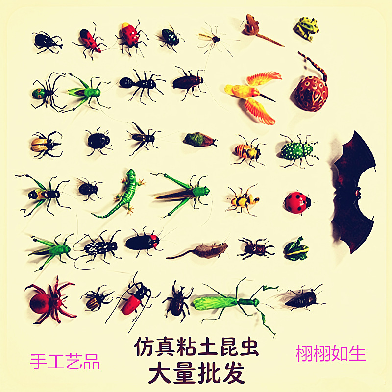 Children's science education simulation insect clay models: mantis, bee, ant landscape decorations, teaching display supplies Children's science education simulation insect clay models: mantis, bee, ant landscape decorations, teaching display supplies