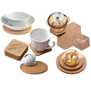 Cross-border supply of cork coasters cork pot mats Cork silk screen cork mats stock in stock