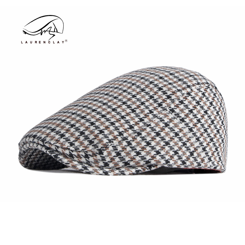 Otoño e invierno nuevo sombrero de lana de los hombres boina retro británico de las mujeres de estilo coreano de pata de gallo de punto de pico sombrero delantero